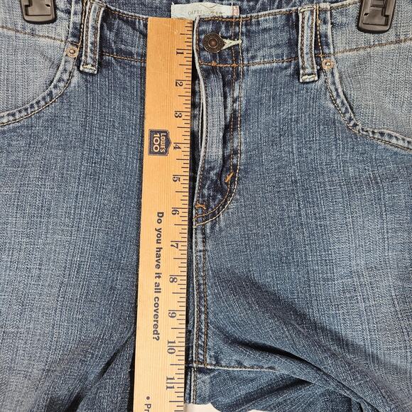 Levis 515 Capri Jeans Womens 12 32x22 Blue Cuffed Wide Leg Stretch Mid Rise - Picture 7 of 10